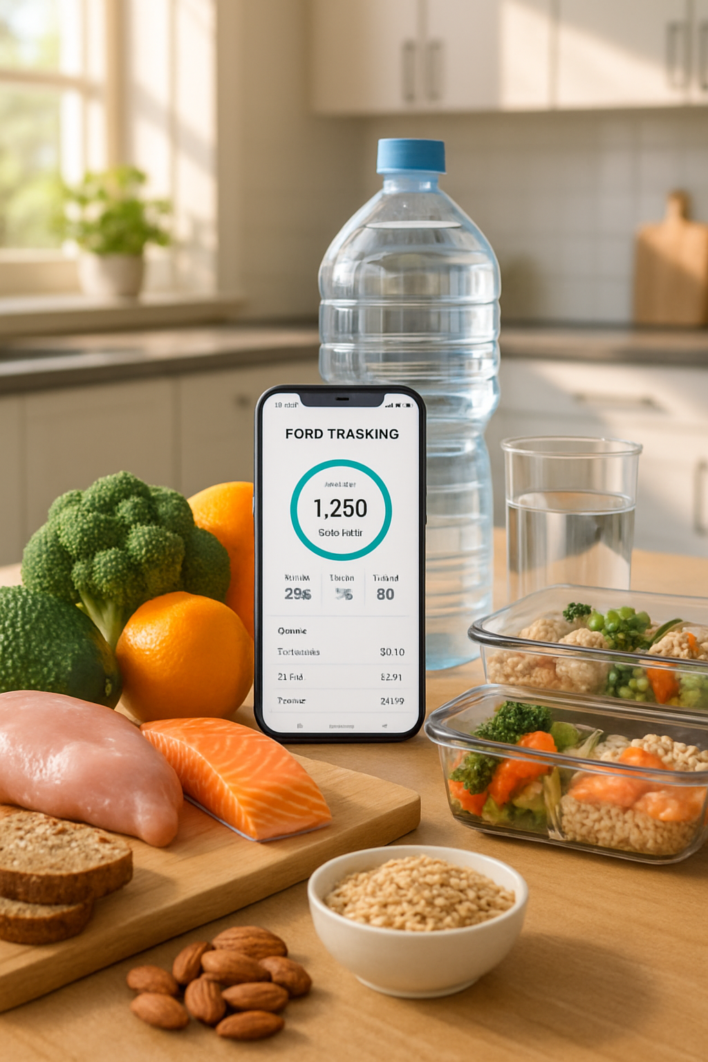 A smartphone displaying the SnapEat AI food tracker app, illustrating a Coachella ready diet plan.