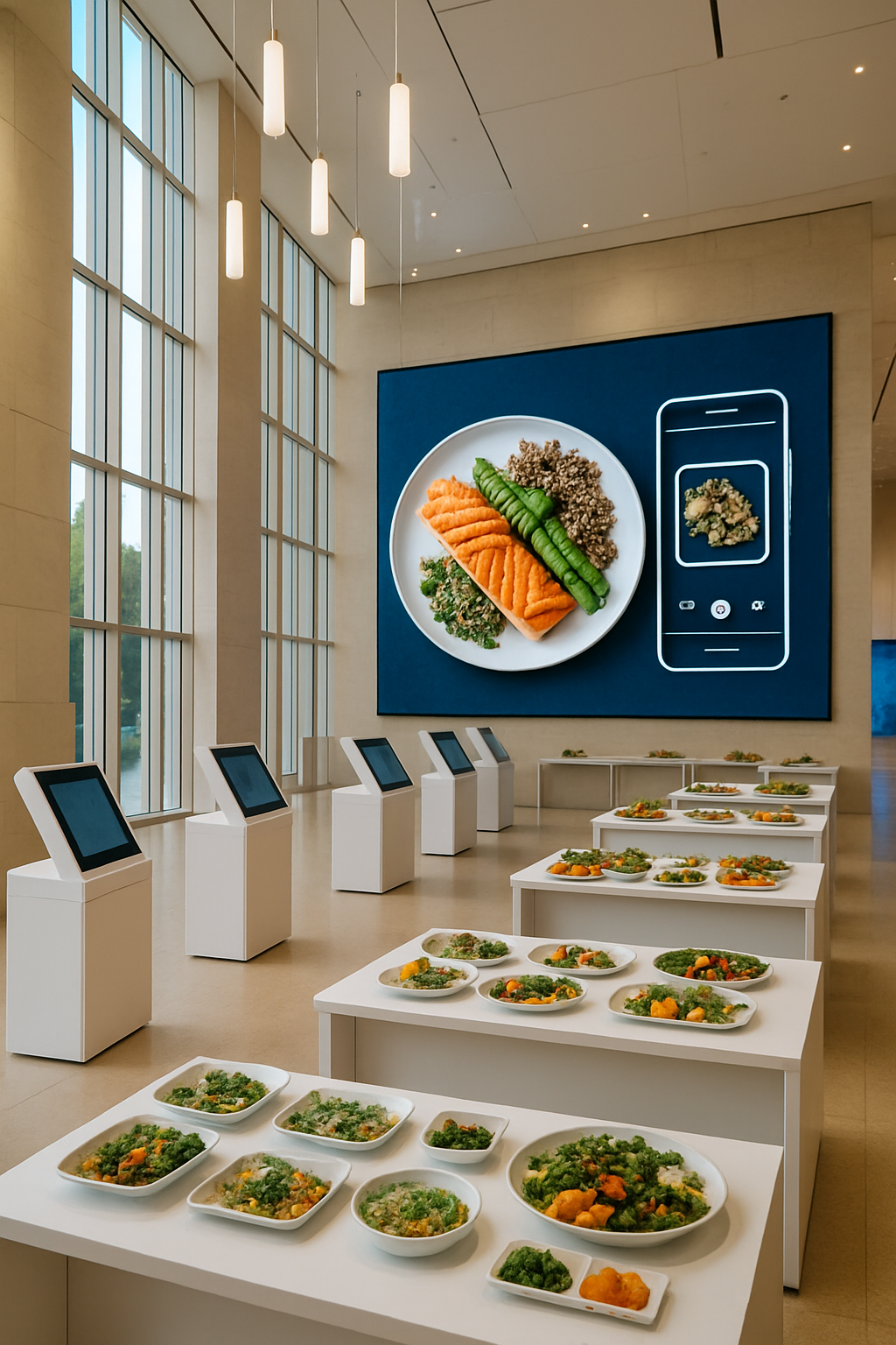 SnapEat AI app interface showing a nutritional breakdown of a meal with salmon, quinoa, and asparagus.