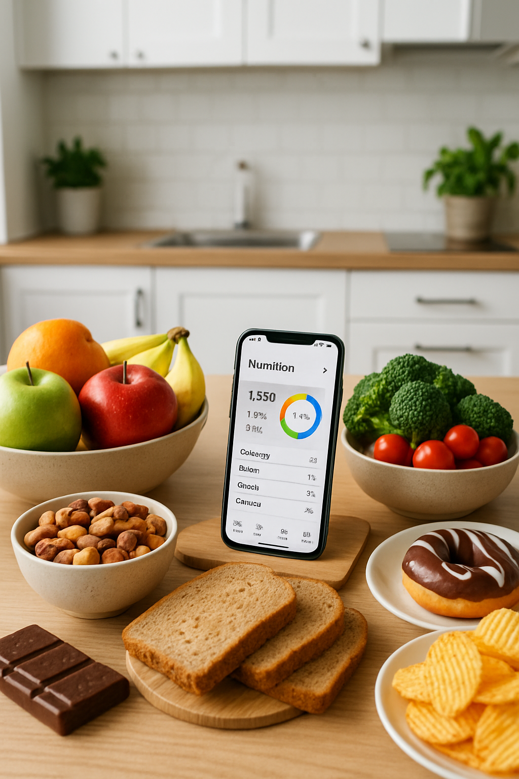 A smartphone displaying the SnapEat AI interface, functioning as a smart calorie coach to help users escape unhealthy eating habits.