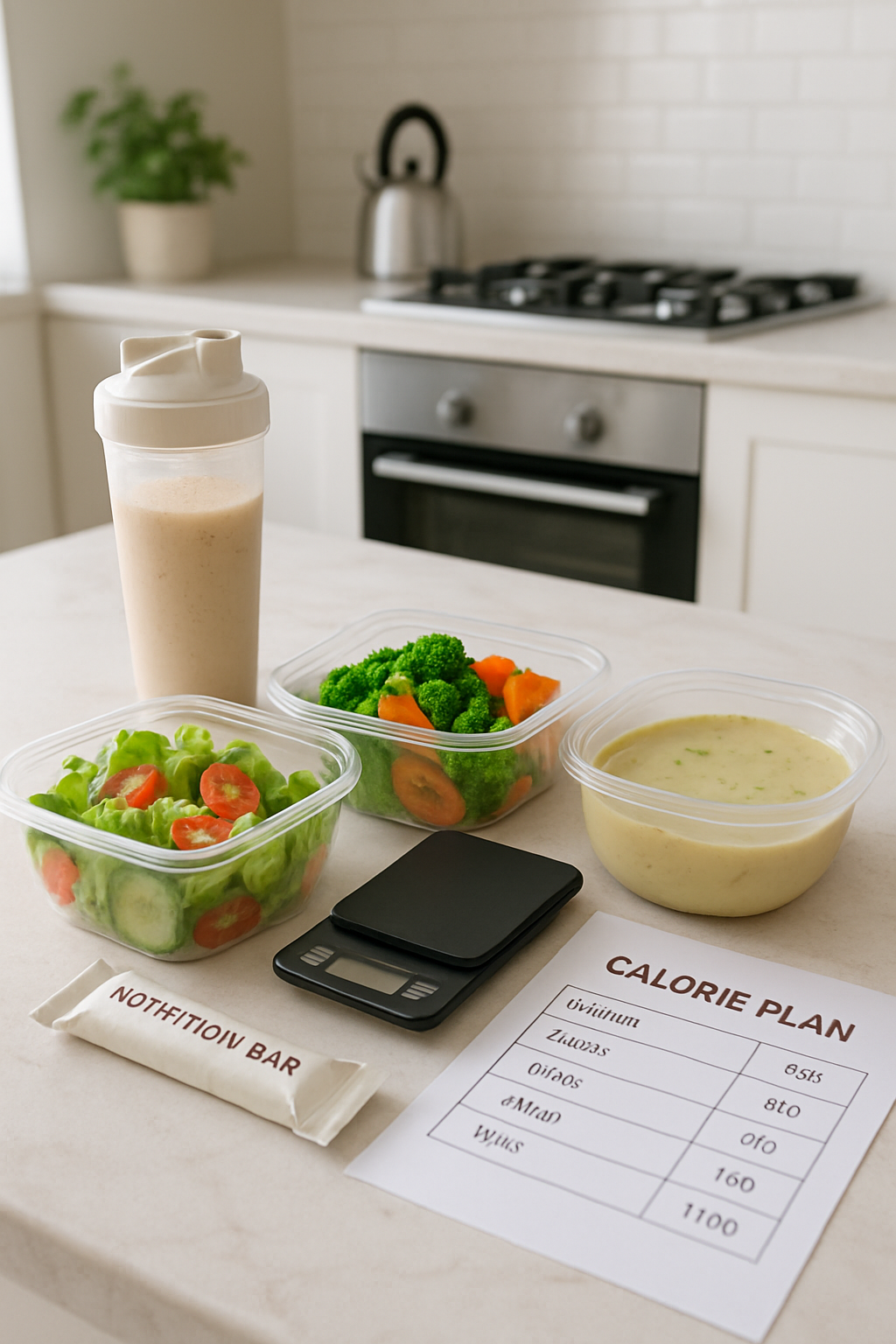 A smartphone displaying the SnapEat AI app interface with food recognition and calorie data.