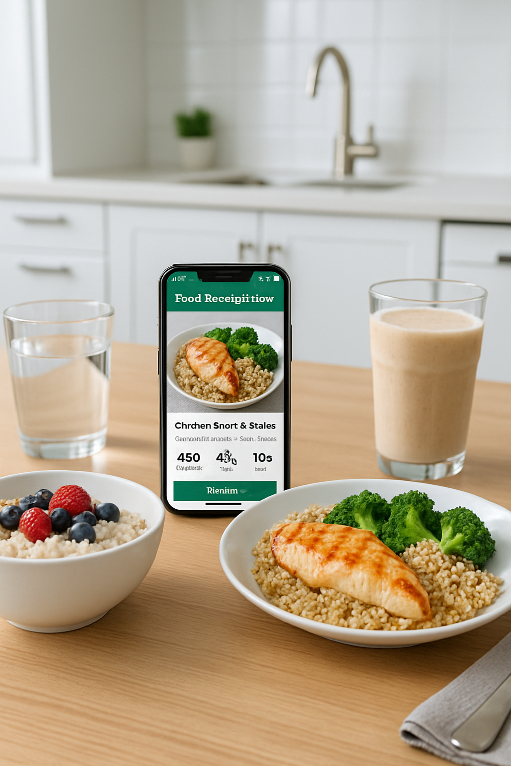 Basketball player using the SnapEat AI food coach app on a phone to track a meal for peak performance