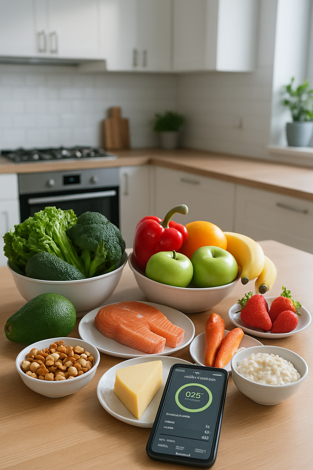 A smartphone screen displaying the SnapEat AI app analyzing a healthy salad, demonstrating how to improve post-COVID health with a nutrition coach app.
