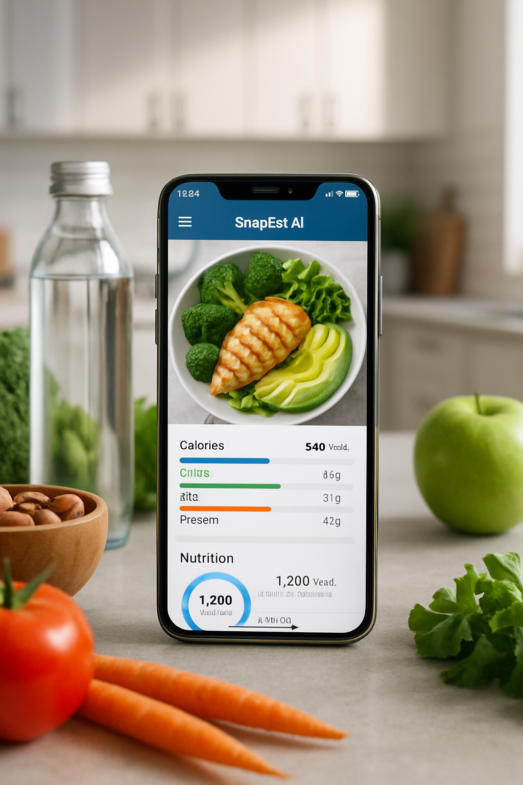 A person planning their Coachella 2026 health and nutrition journey using the SnapEat AI food coach app on their phone.