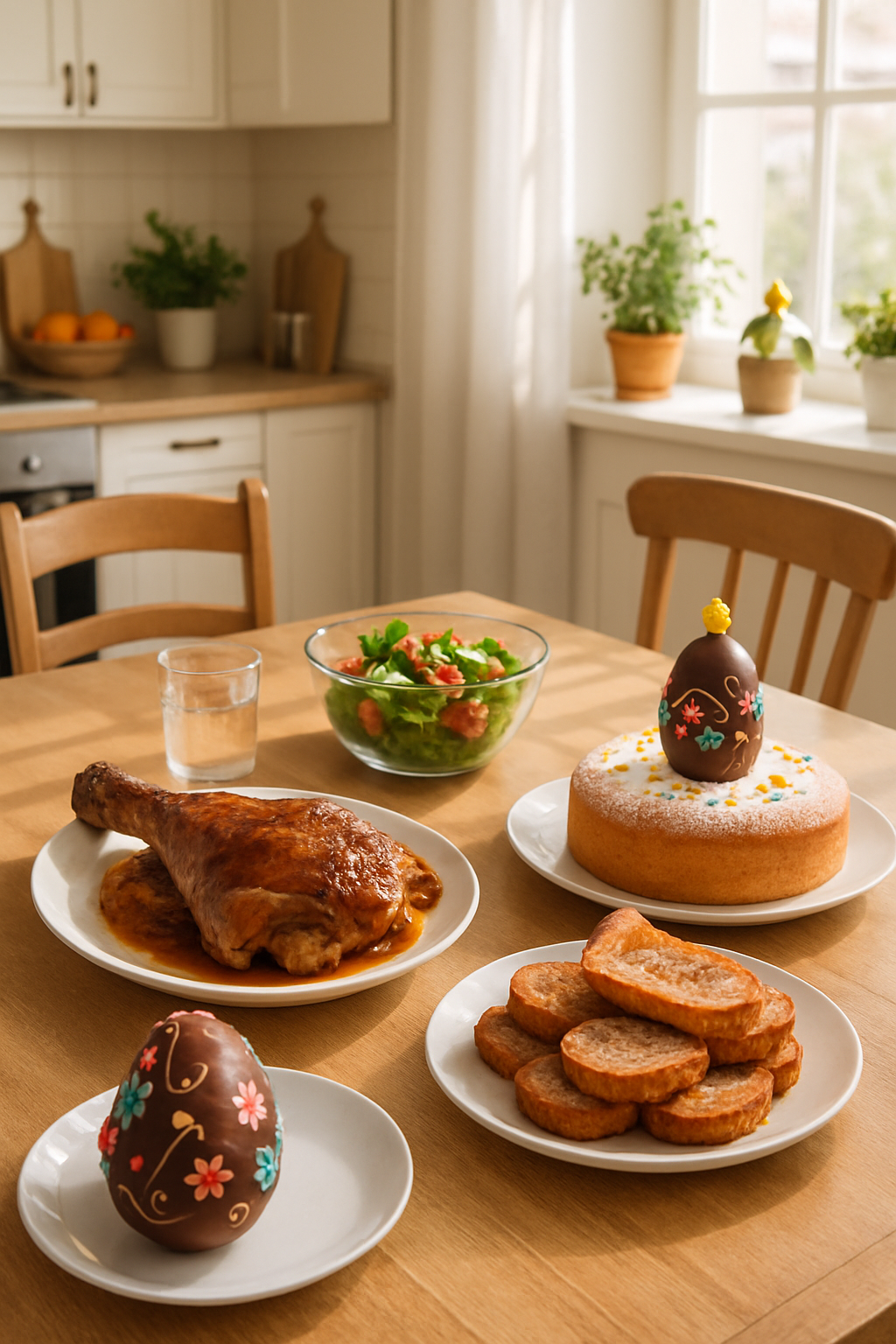 A person using the SnapEat AI app to track calories in a traditional Pascua meal with torrijas.