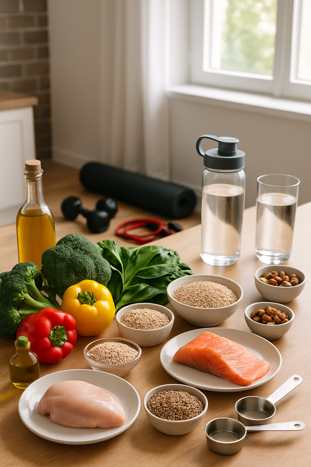 A balanced plate for effective weight loss, featuring grilled salmon, fresh vegetables, and quinoa.