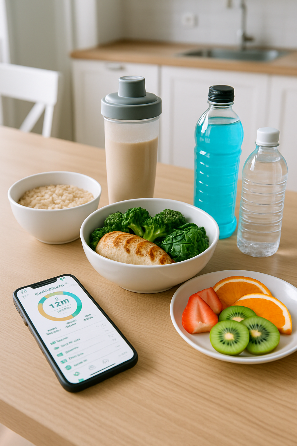 A basketball player looking at a healthy meal on a plate, representing the ideal basketball player diet.
