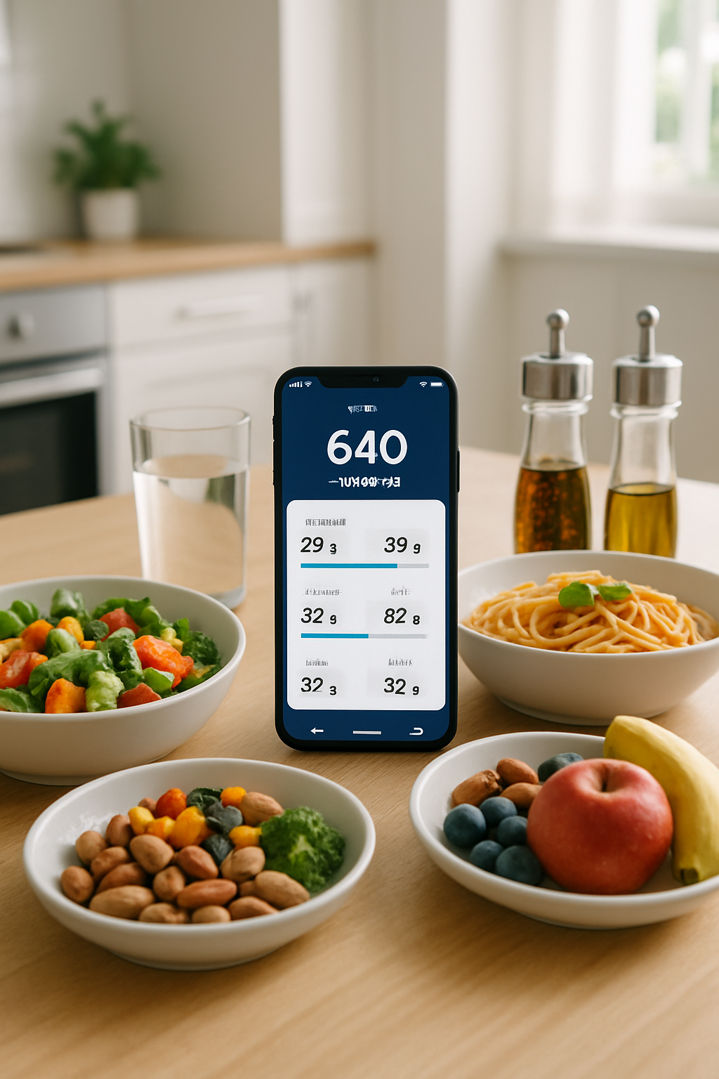 Smartphone displaying the SnapEat AI nutrition app analyzing a photo of a salad, symbolizing an easy diet rehab.