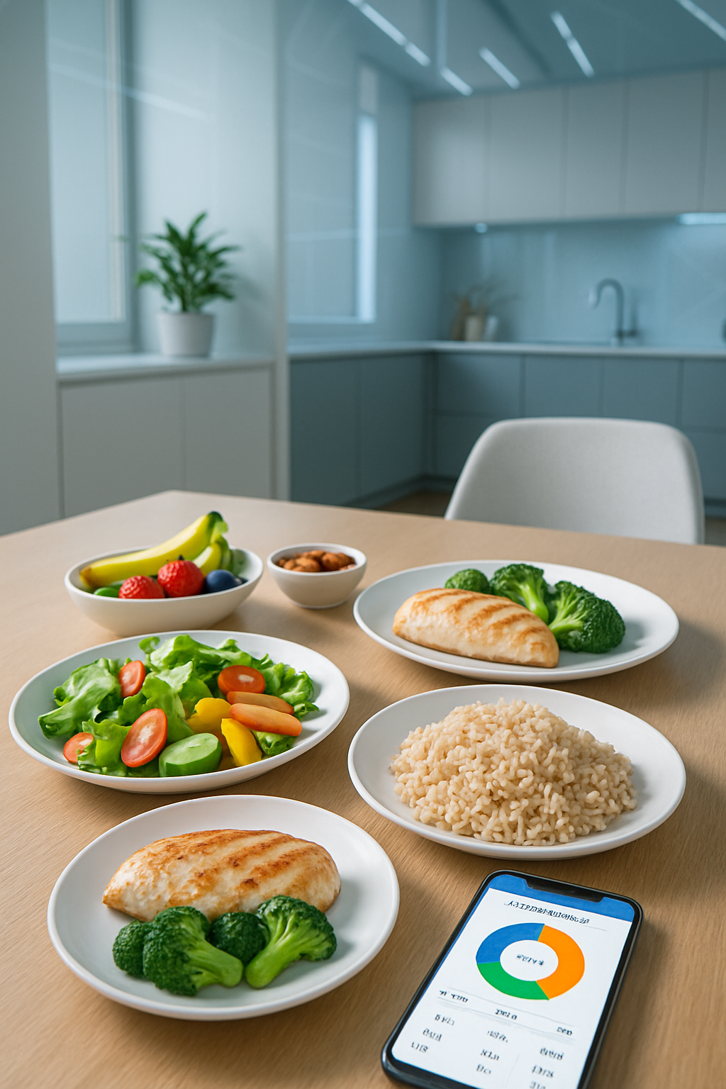 Smartphone displaying SnapEat AI's photo calorie counter feature analyzing a bowl of salad