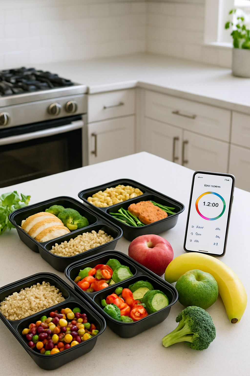 A graphic showing two healthy eating styles: structured meal prep vs spontaneous on-the-go meals, with the SnapEat AI logo in the middle