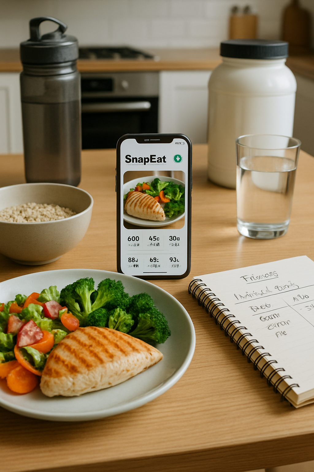 Athlete using the SnapEat AI nutrition tracker app on their phone for the Real Sociedad challenge.