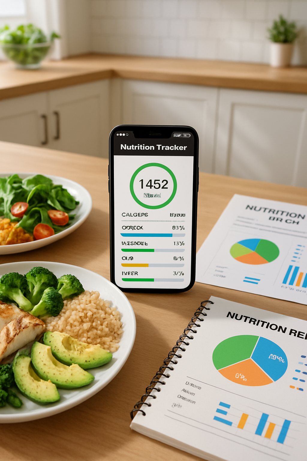 Smartphone screen showing the SnapEat AI app interface analyzing a photo of a healthy meal for smart calorie counting.