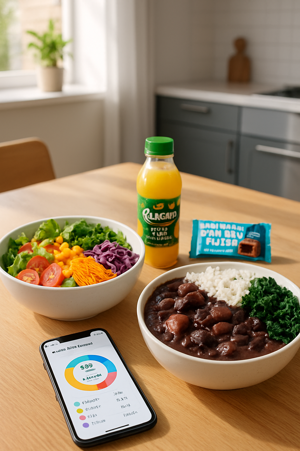 Corinthians fan using the SnapEat AI nutrition coach app to log a meal by taking a photo on their phone.