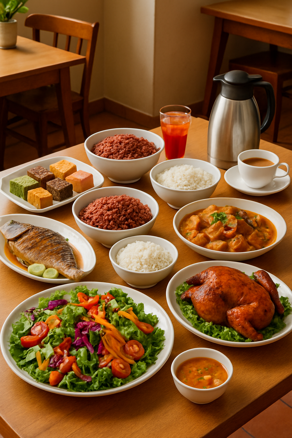 Seseorang menggunakan aplikasi hitung kalori SnapEat AI untuk menganalisa piring makanan saat bukber.