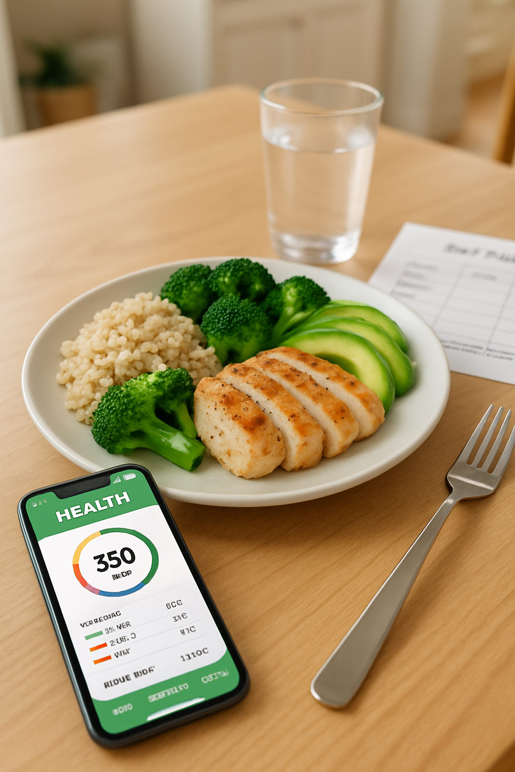 A smartphone displaying the SnapEat AI coach interface showing smart nutrition analysis of a meal.
