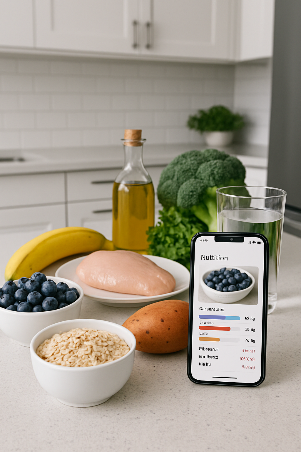 Athlete using the SnapEat AI nutrition tracker app on their phone to log a healthy meal.