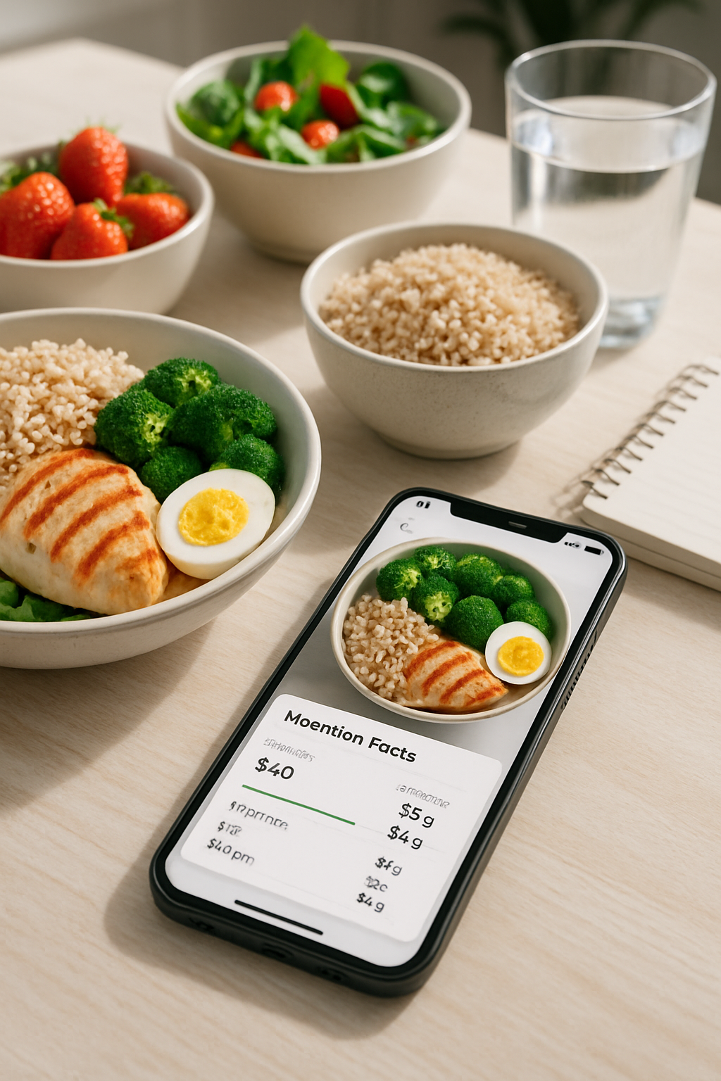 A kicaumania enthusiast checking his nutrition goals on the SnapEat AI food tracking app.