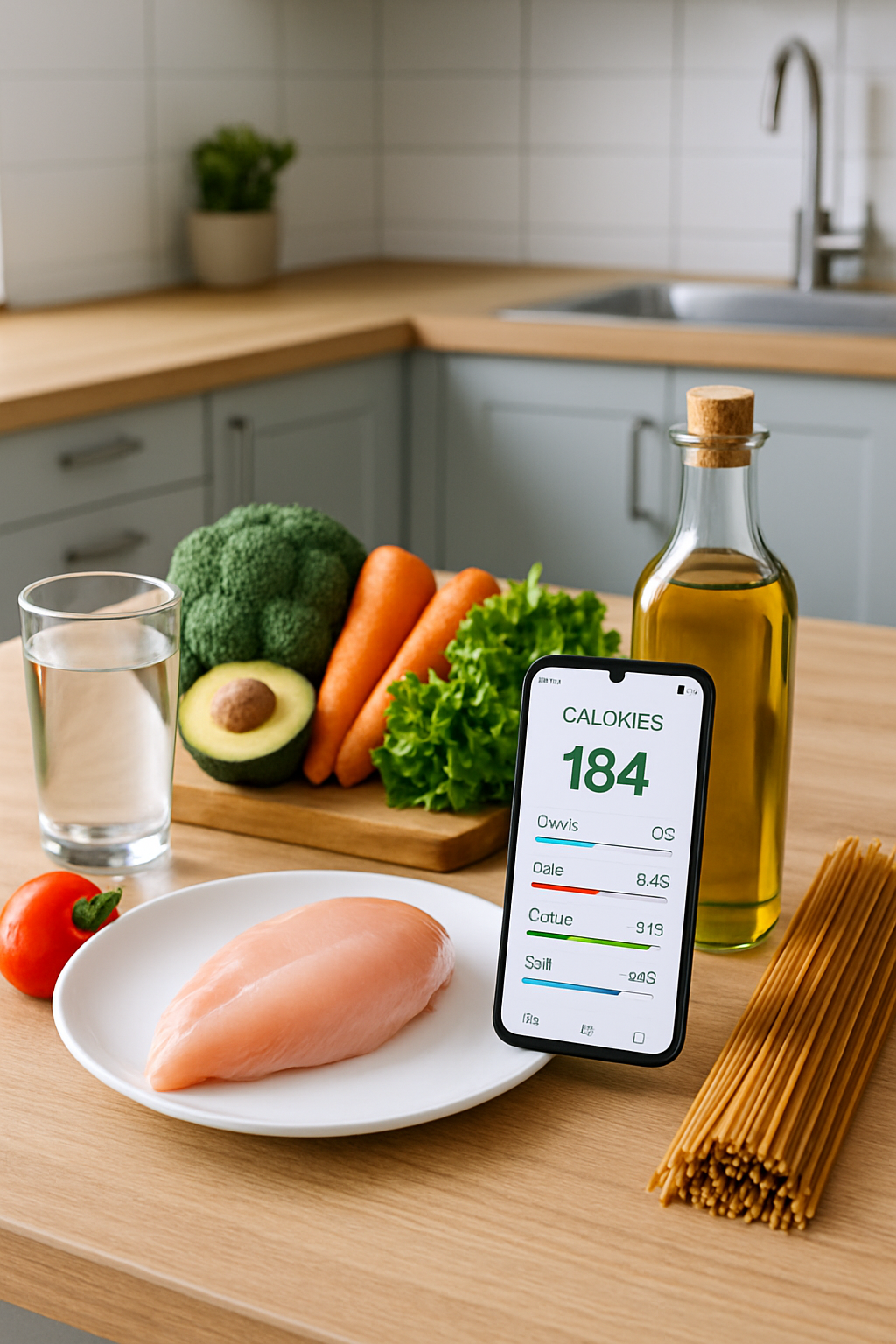 A split image showing Camila Morrone's healthy lifestyle and the SnapEat AI food tracker app interface