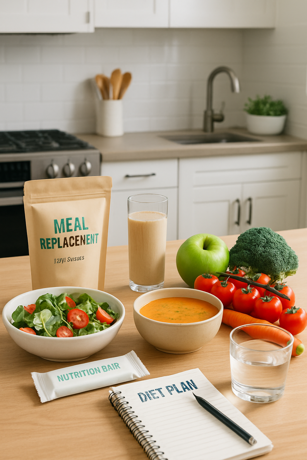 A smartphone displaying the SnapEat AI app interface with healthy food in the background.