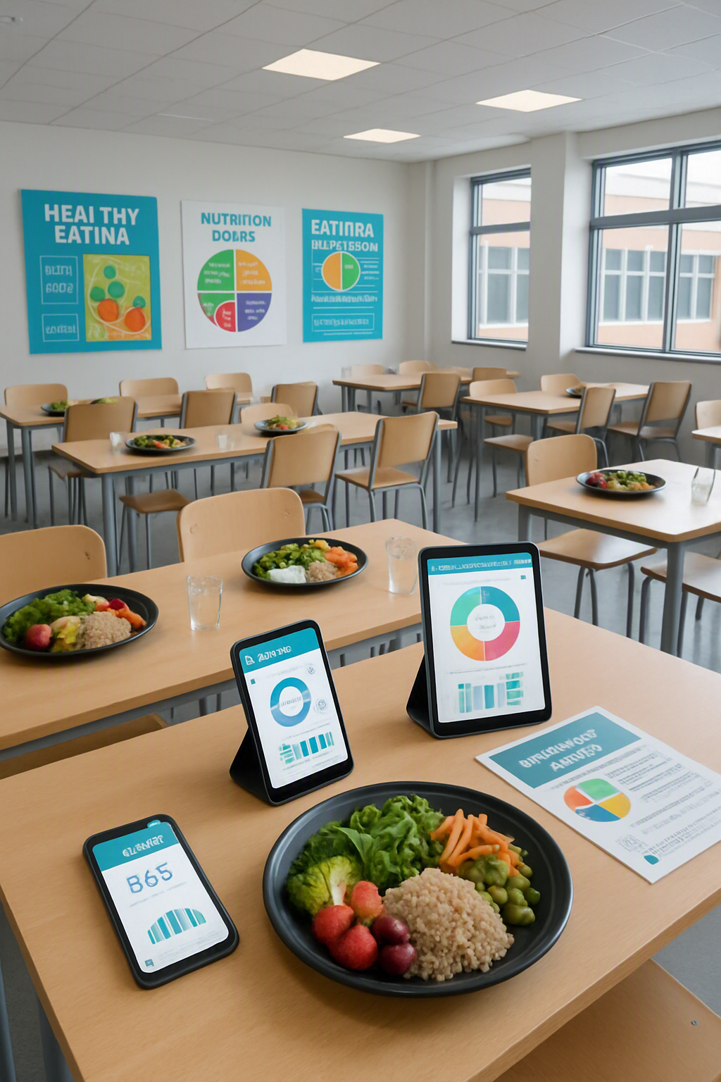 Apalachee High School student using the SnapEat AI app on their phone to track the nutrition of their school lunch.