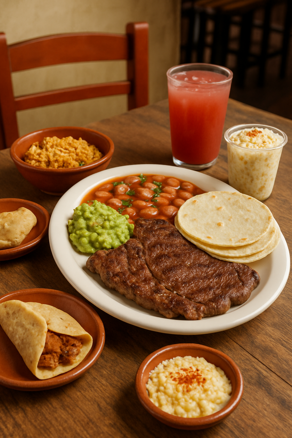 Using the SnapEat AI app on a smartphone to track the nutrition of a traditional plate of machacado con huevo in Monterrey, Mexico.