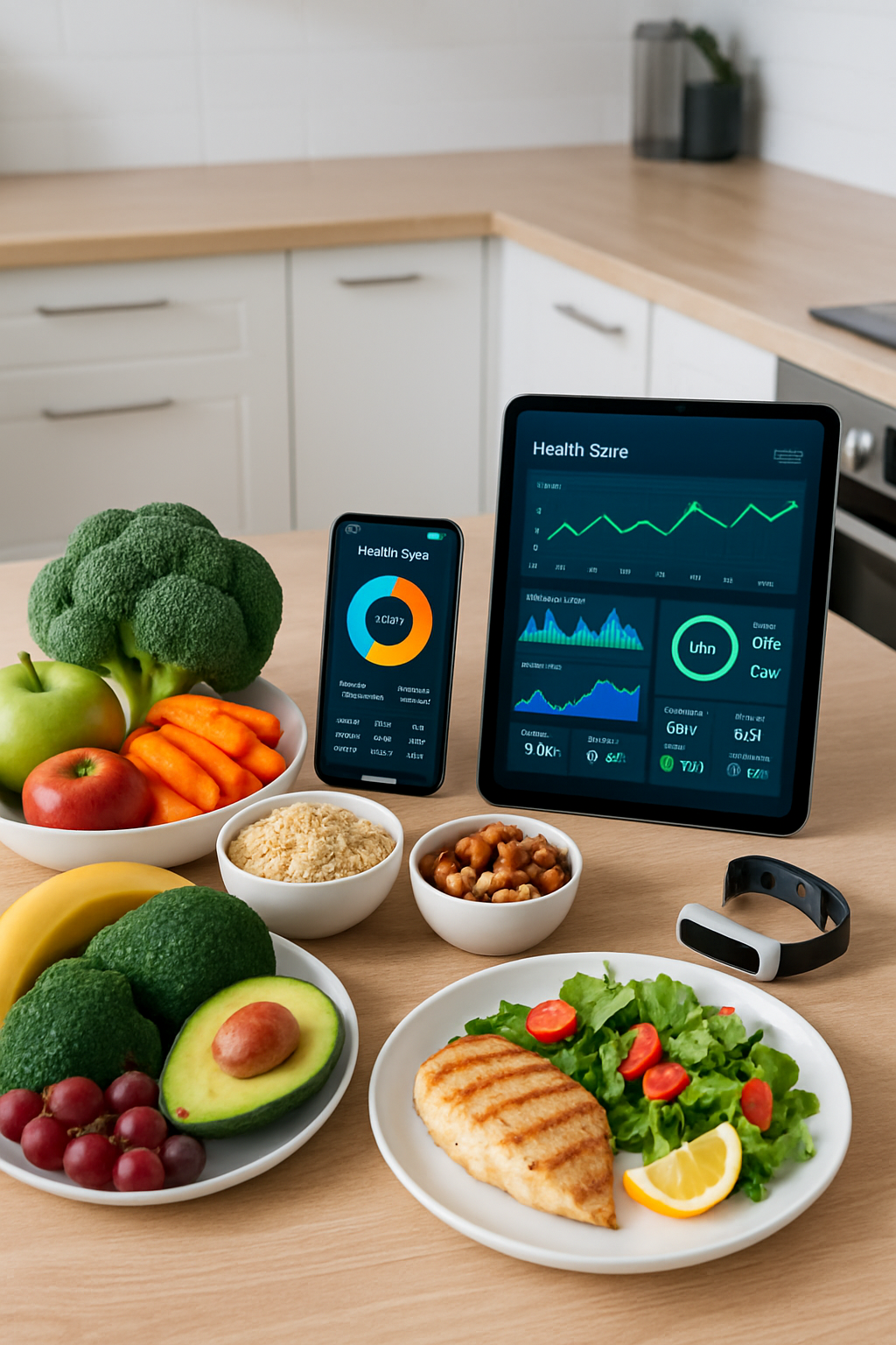 A smartphone screen showing the SnapEat AI app interface with an AI-analyzed photo of a meal and its nutritional data.