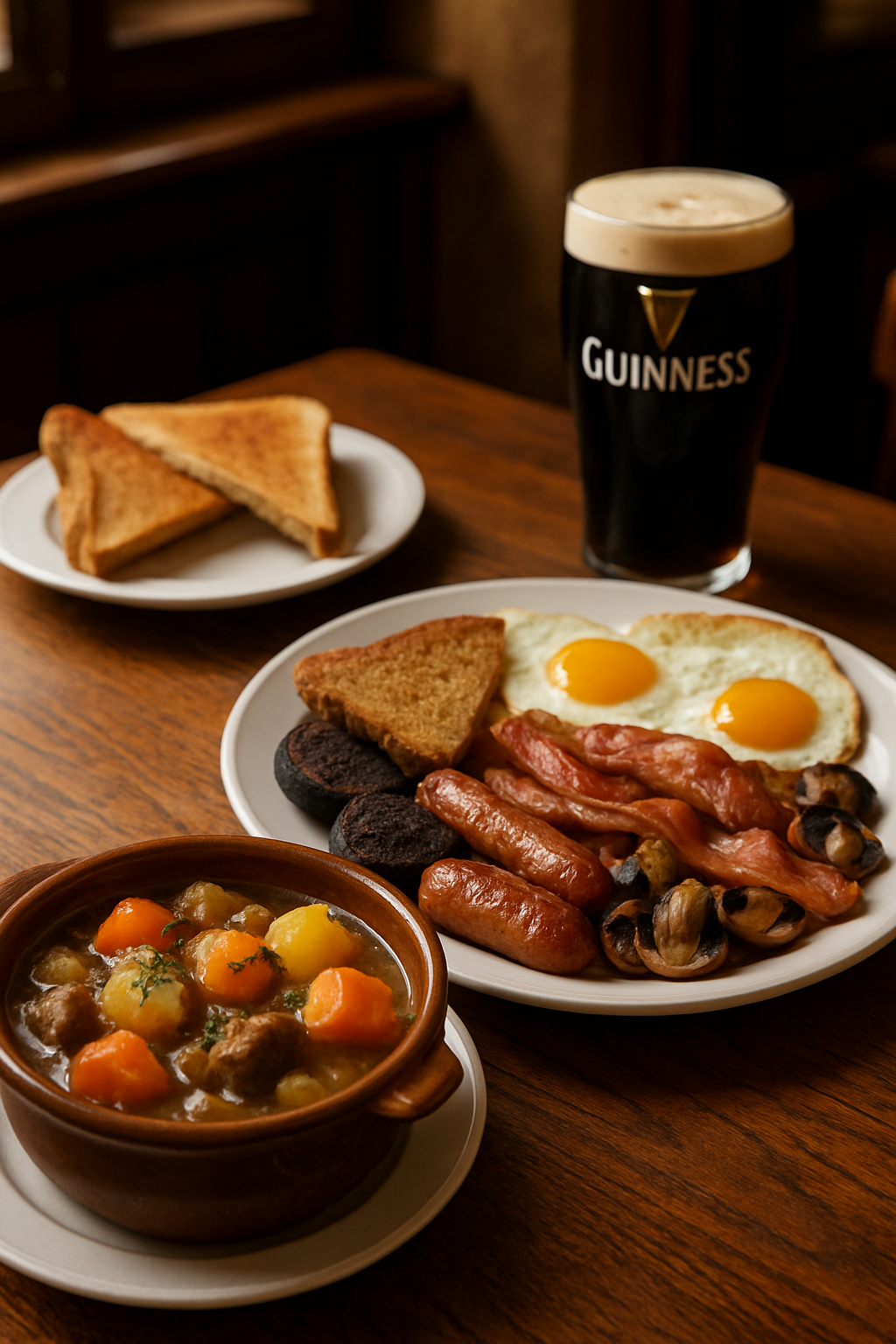 Smartphone using SnapEat AI app to analyze the calories and nutrition in a traditional bowl of Irish stew.