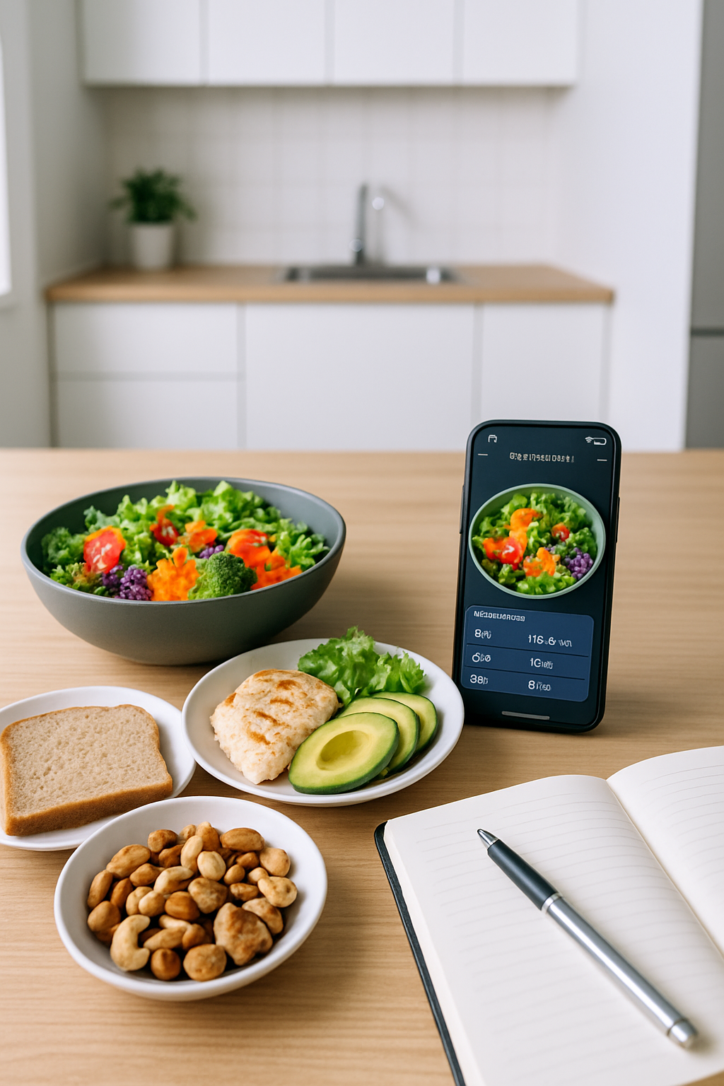 NFL star Demarcus Robinson using the SnapEat AI smart calorie counter app on his phone to track his meal nutrition from a photo.