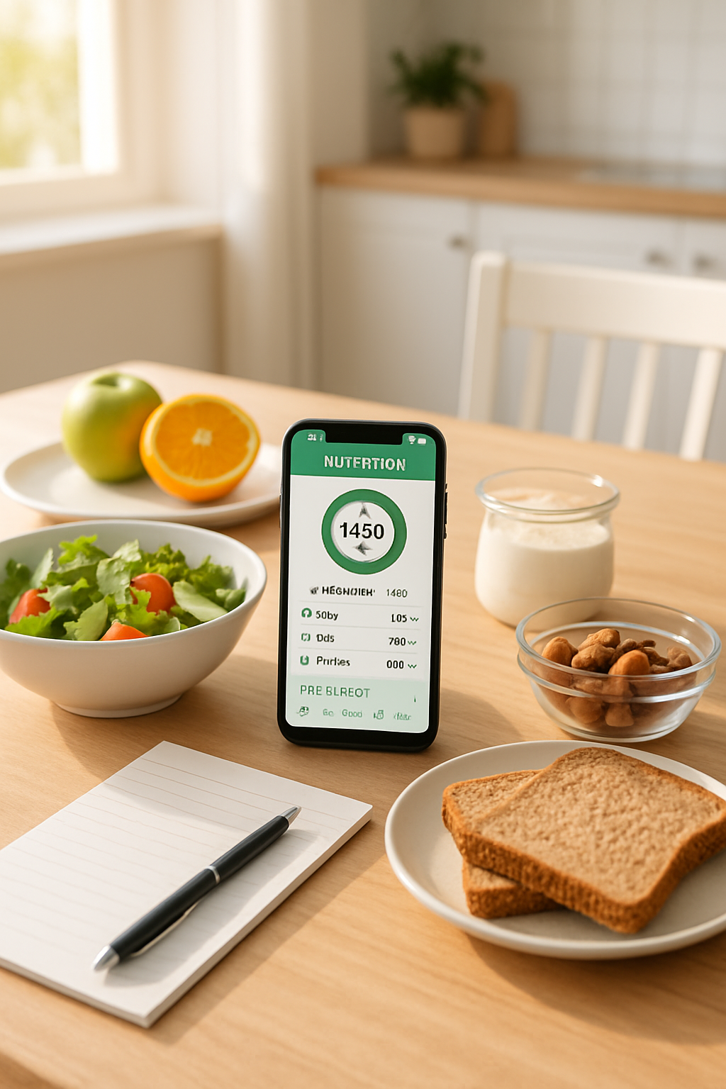 SnapEat AI Disclosure Day nutrition tracking app interface with healthy food and insights