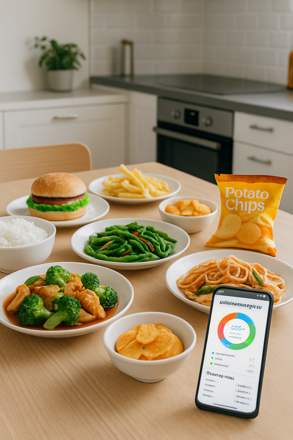 A smartphone displaying the SnapEat AI calorie coach app, using photo recognition for smart calorie tracking of a healthy meal.