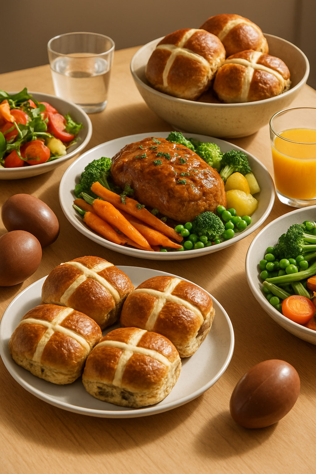 A smartphone showing the SnapEat AI app analyzing a healthy Easter meal with salmon and vegetables for calorie tracking.