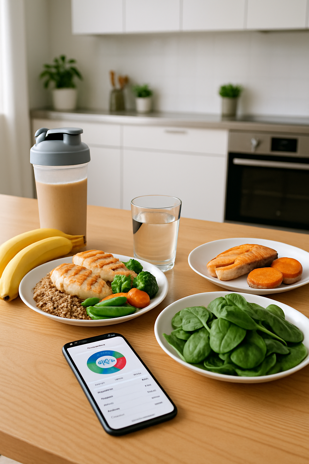 Soccer player checking their soccer nutrition plan on a smartphone using an AI nutrition tracker app.