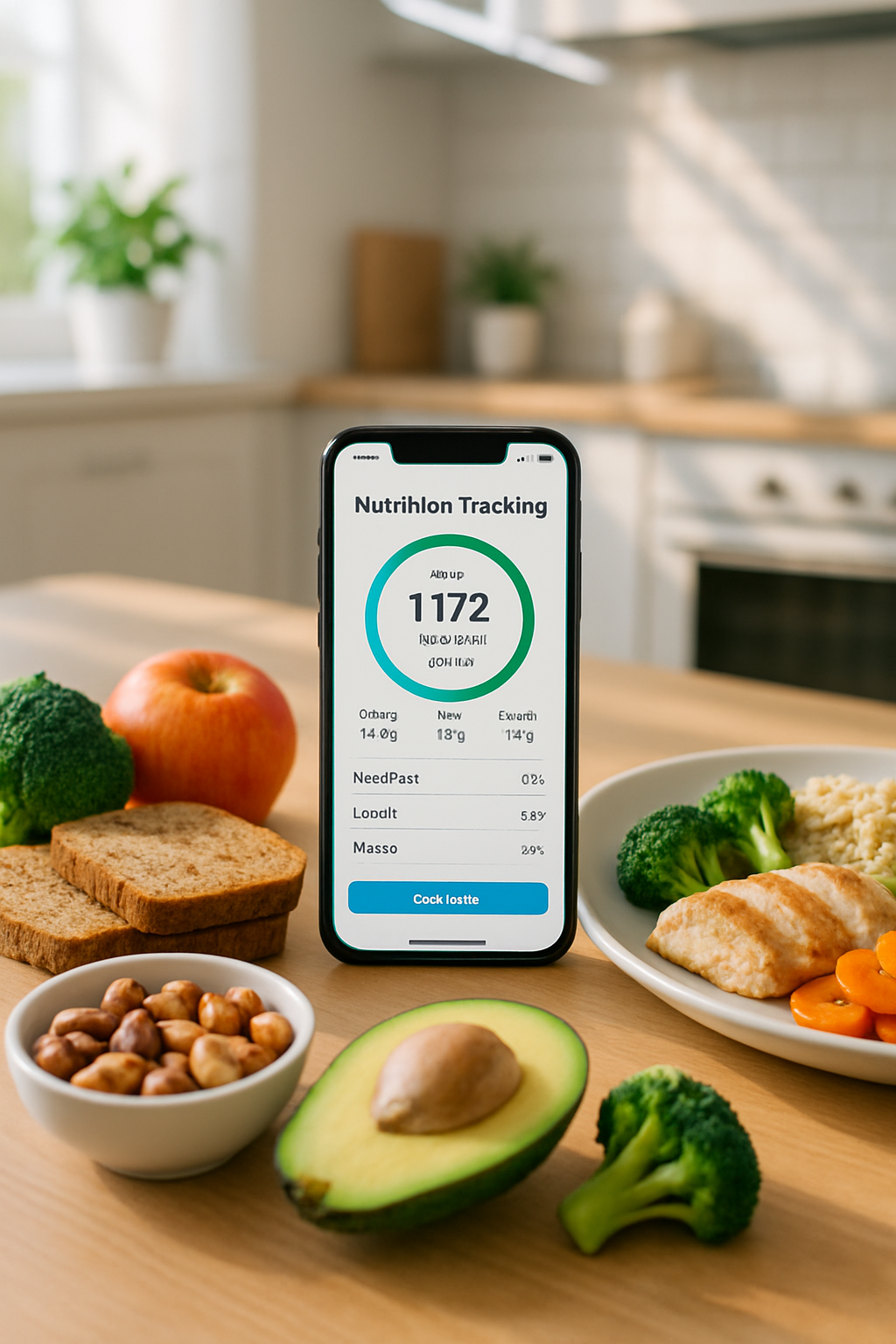 A smartphone screen showing the SnapEat AI app interface which uses AI to analyze the nutrition of a bowl of salad from a photo.
