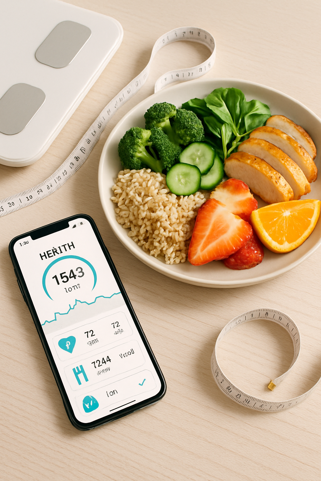 A smartphone displaying the SnapEat AI app interface, showing a nutritional breakdown of a meal from a photo.
