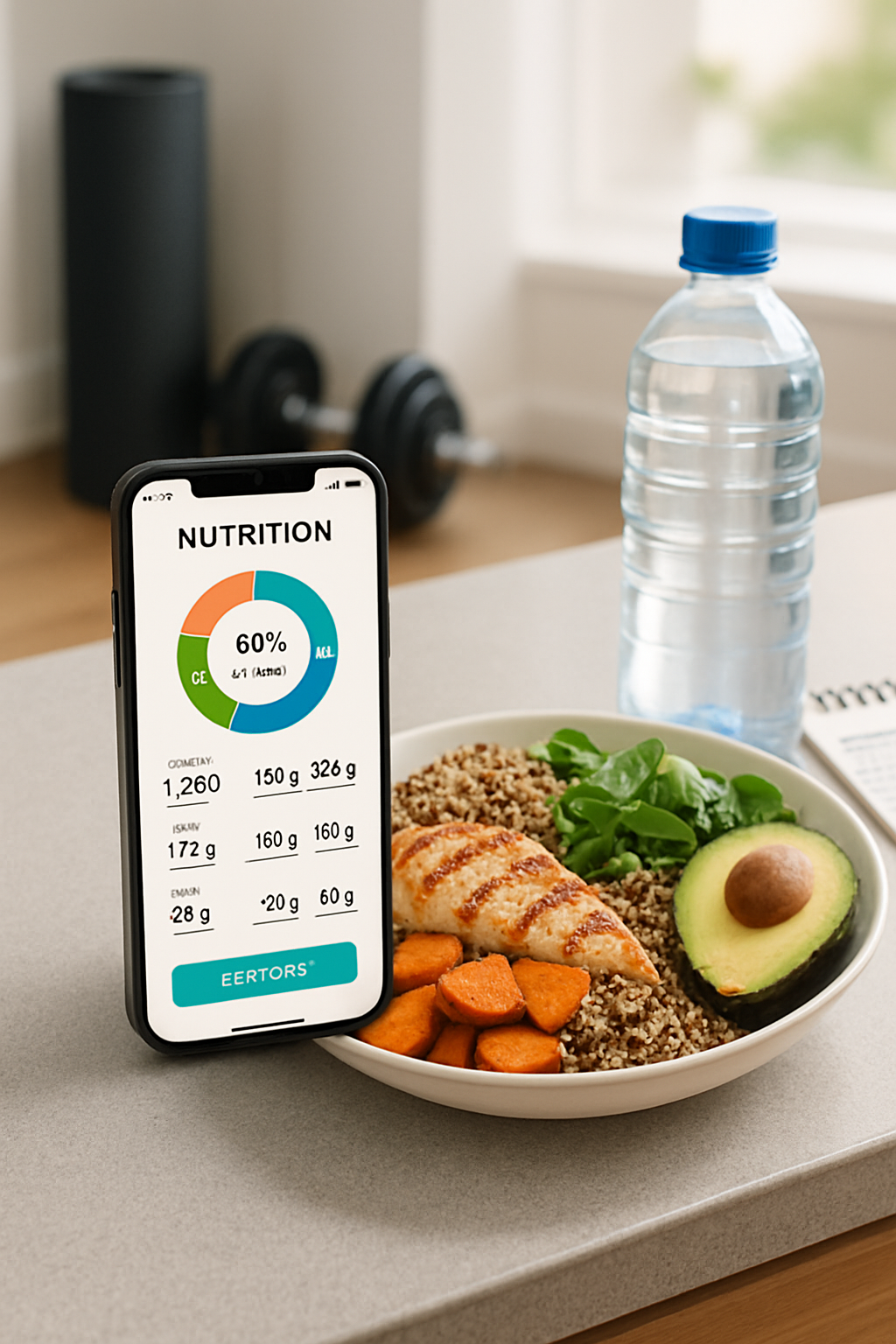 A person taking a photo of their healthy meal to track nutrition using the SnapEat AI app for their Gov Ball 2026 fitness plan.