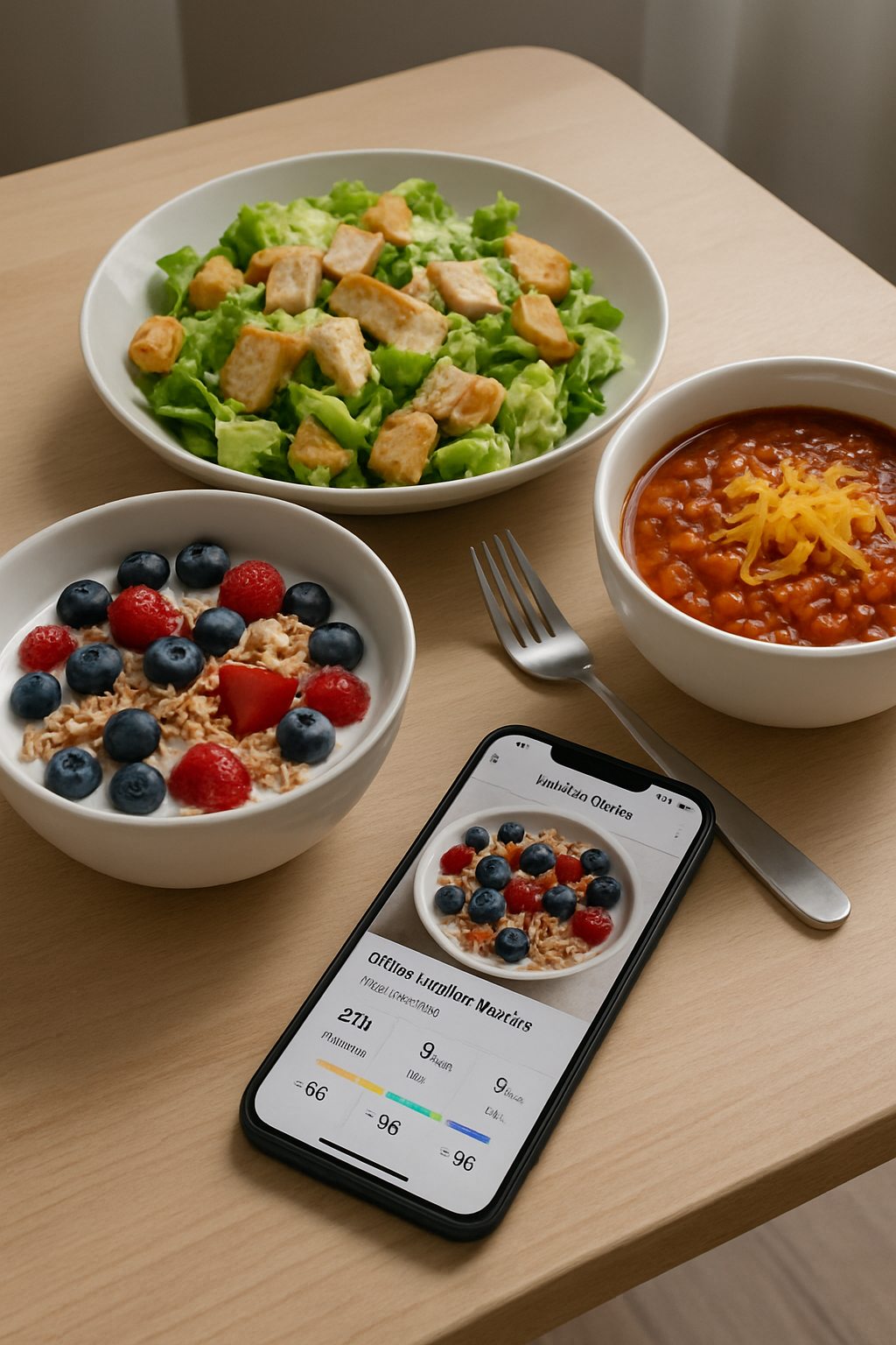 A smartphone screen showing the SnapEat AI meal tracker interface with a nutritional breakdown of a meal from a photo.