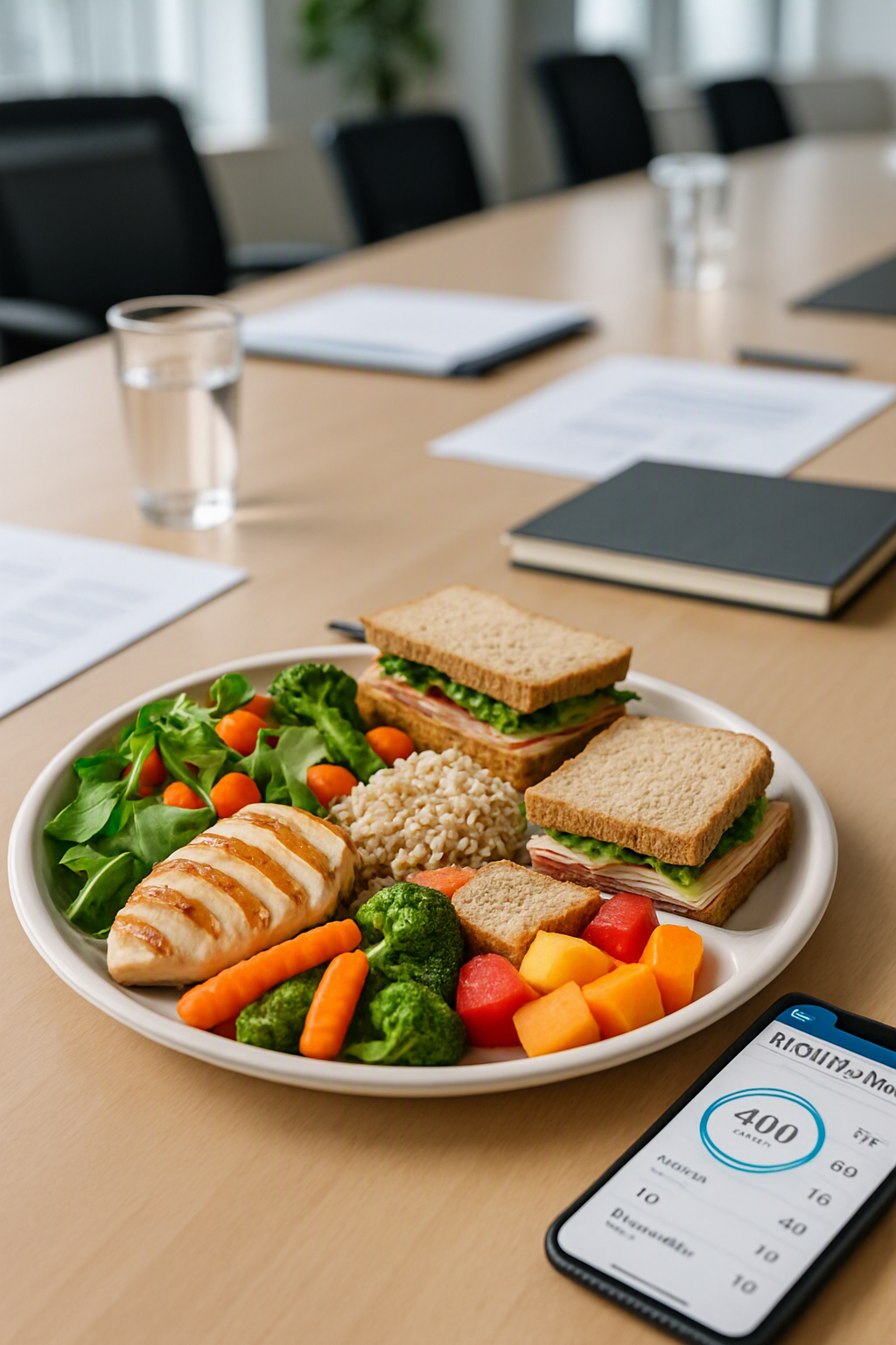 A political candidate optimizing their campaign trail nutrition using the SnapEat AI app for the Michigan Primary 2026.