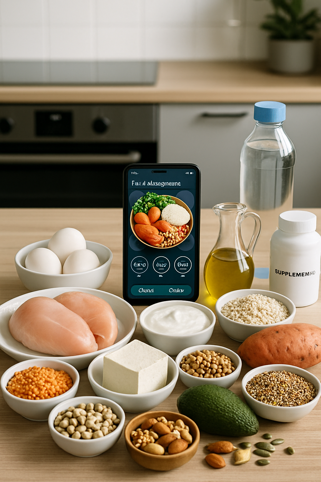 A person using the SnapEat AI nutrition tracker app to take a photo of a healthy meal for the #teamnasdas challenge diet plan.