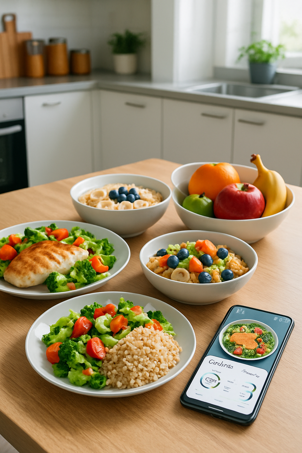 A smartphone screen showing the SnapEat AI meal tracker app identifying a plate of salmon and vegetables.