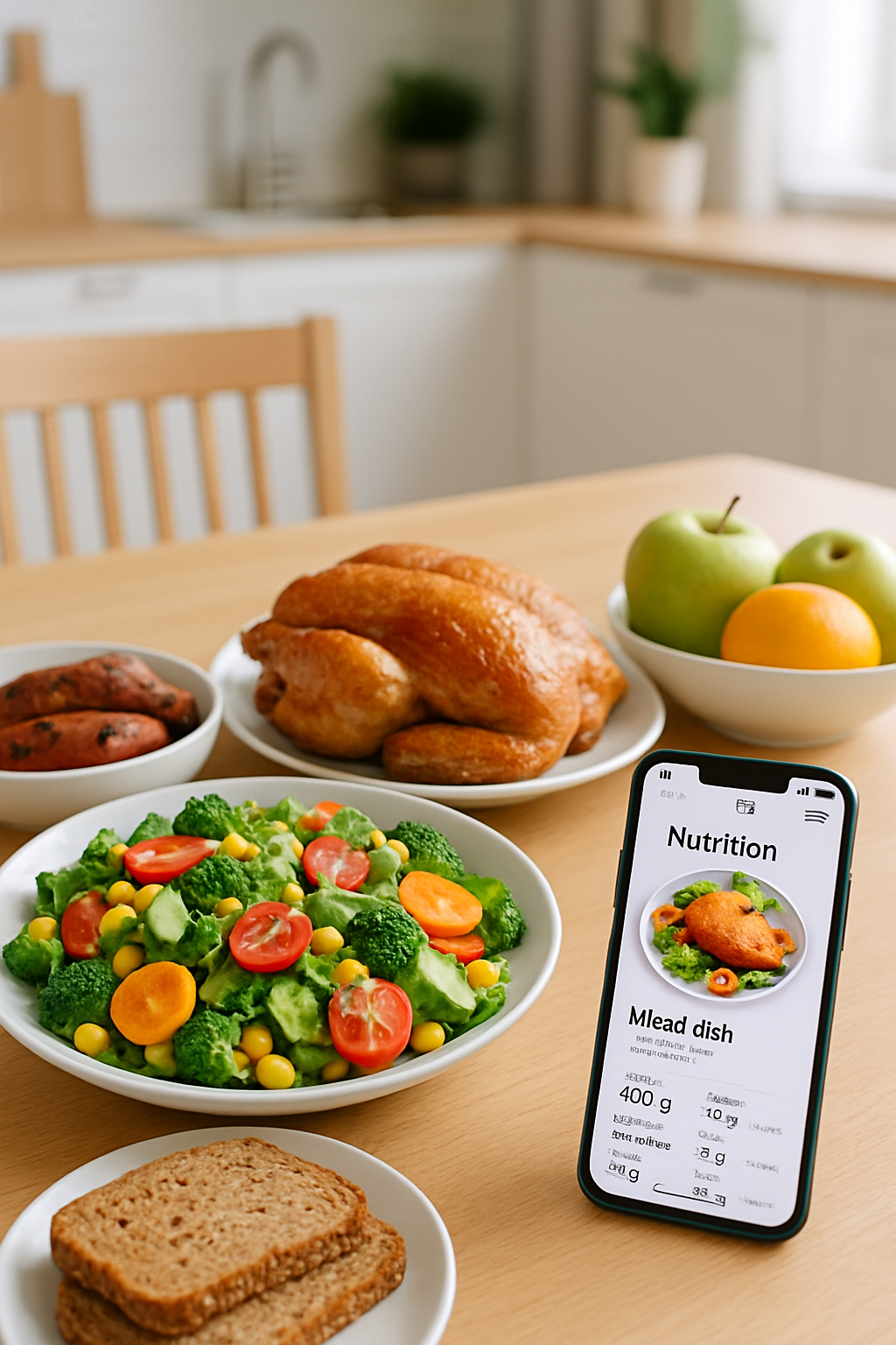 A smartphone showing the EliteFuel AI nutrition tracker app interface after scanning a healthy meal of salmon and vegetables.