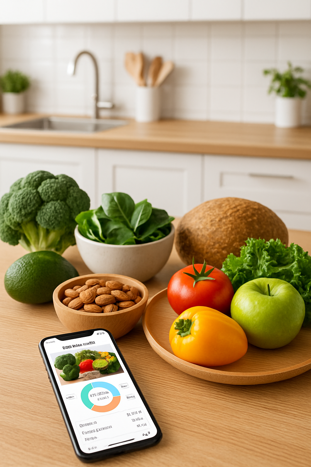 A person taking a photo of their healthy meal with the SnapEat AI nutrition tracker app on their phone.