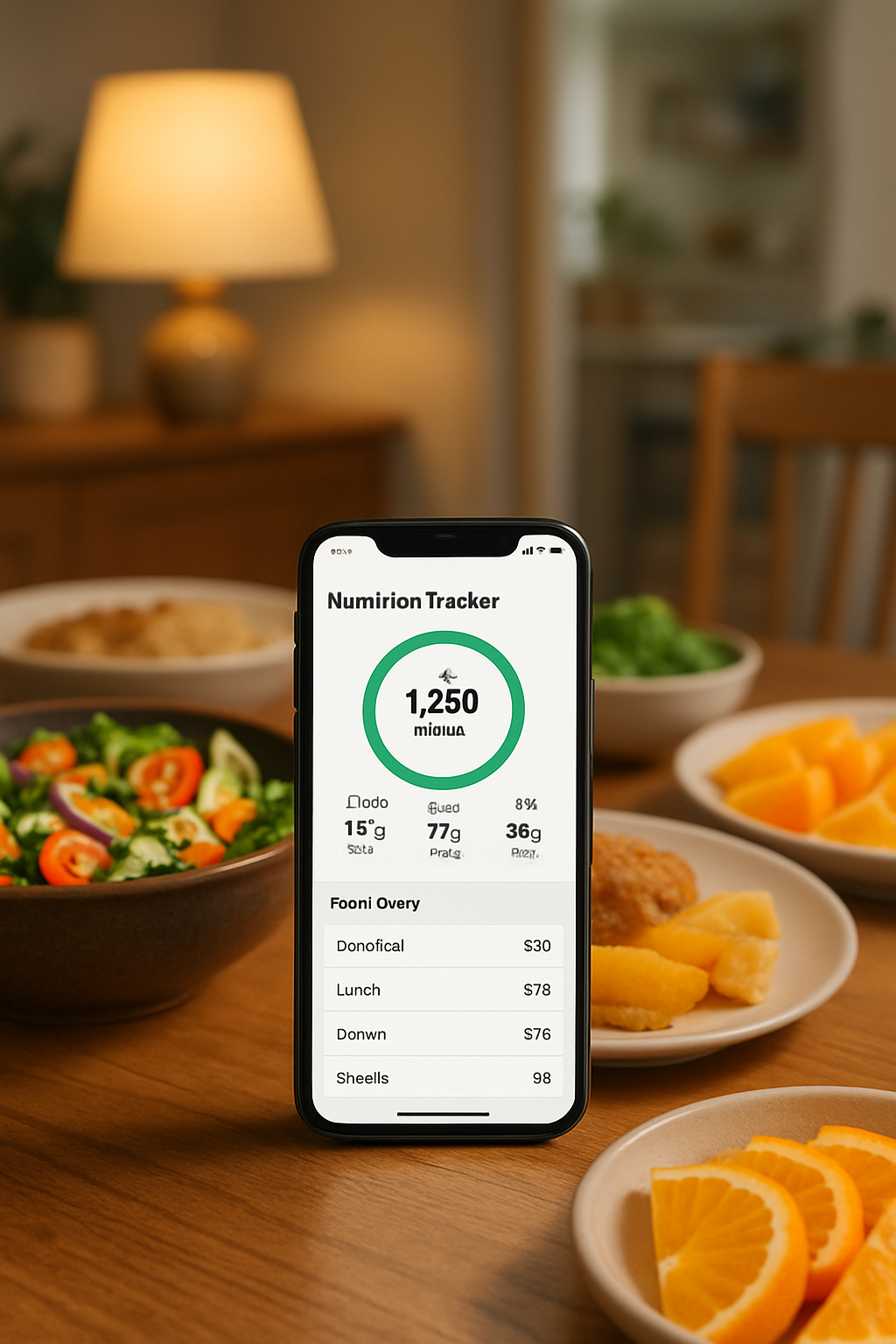 A smartphone screen displaying the SnapEat AI nutrition tracker app analyzing a photo of a healthy meal.