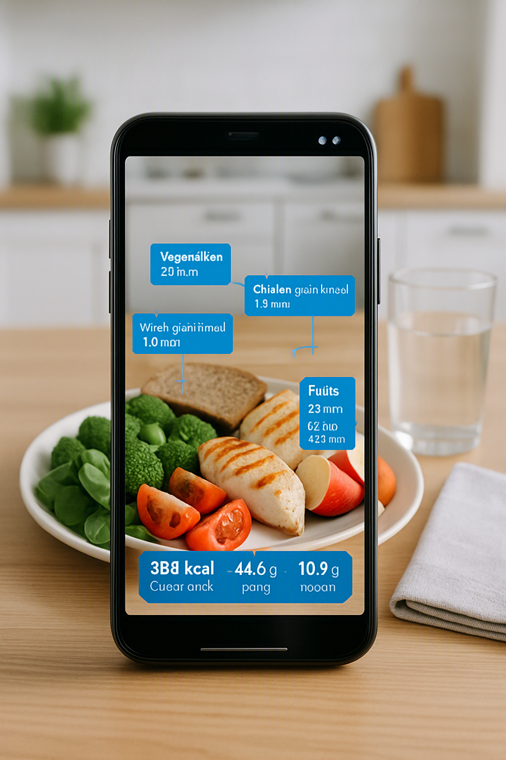 Actor Vincent Pastore demonstrating the SnapEat AI nutrition tracker app on his phone, showing its smart eating technology.