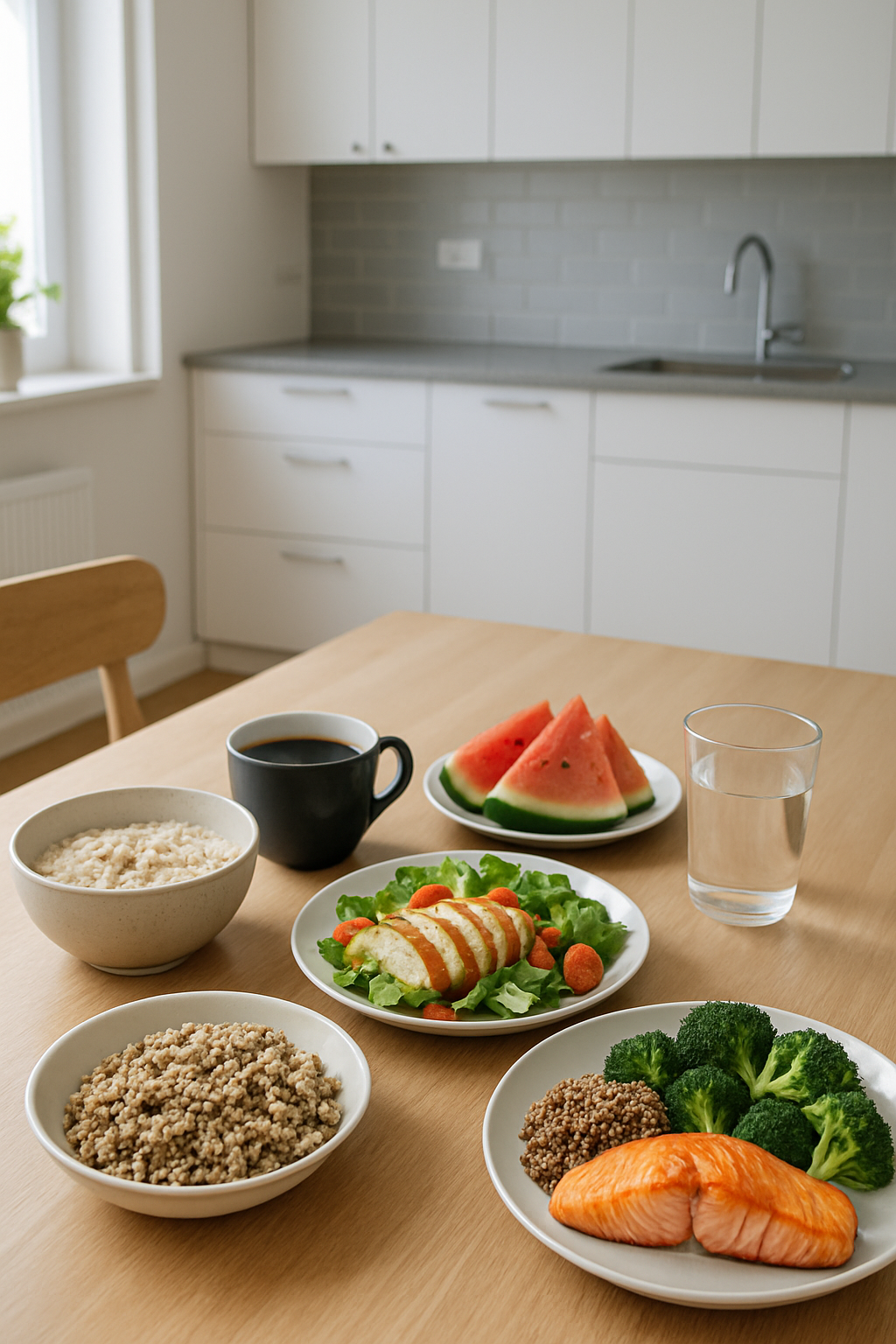 A smartphone screen showing the SnapEat AI calorie counter app analyzing a photo of an NCT-inspired healthy meal.
