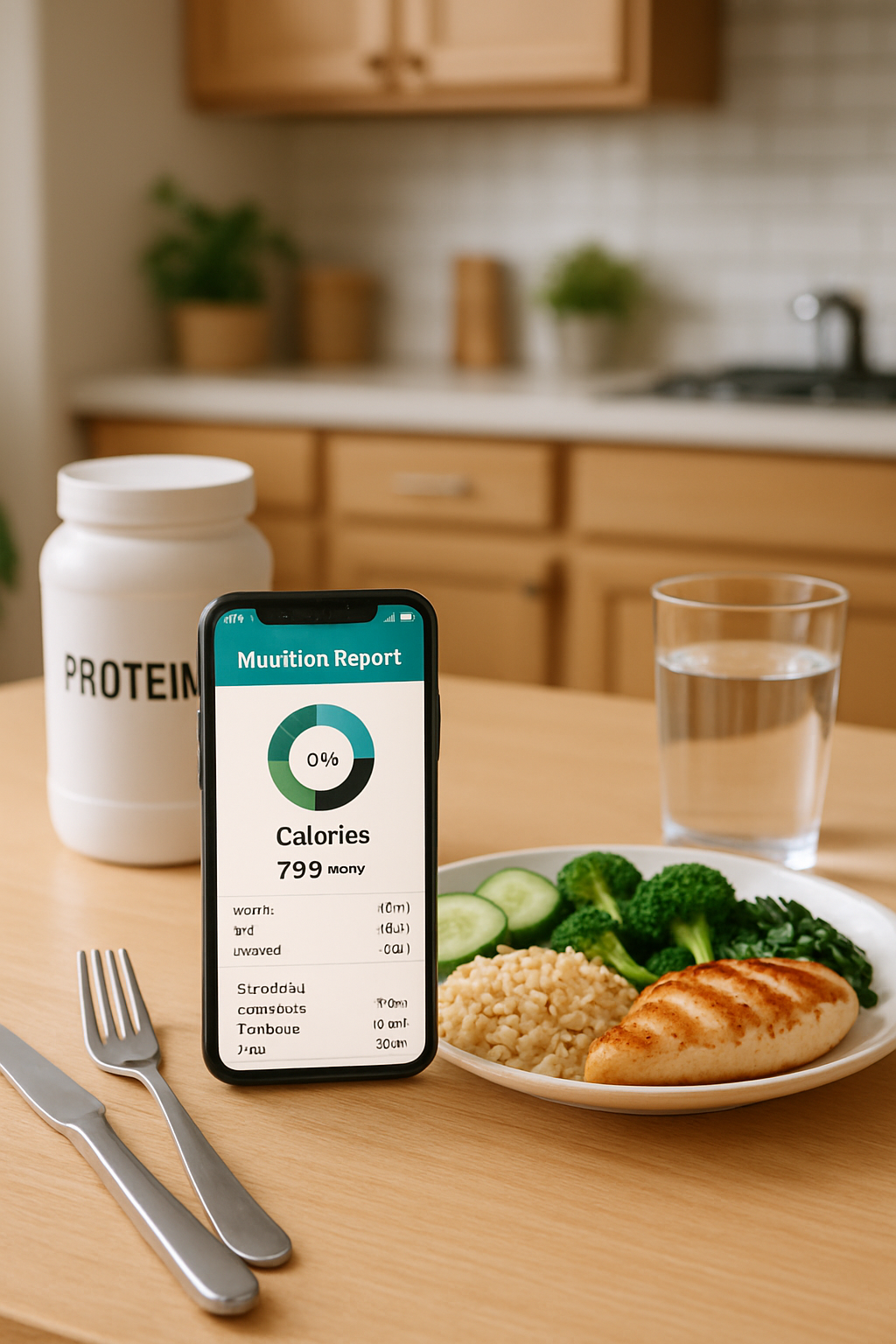 Former athlete Jordan Shipley using the SnapEat AI nutrition tracker on his phone to analyze a healthy meal.