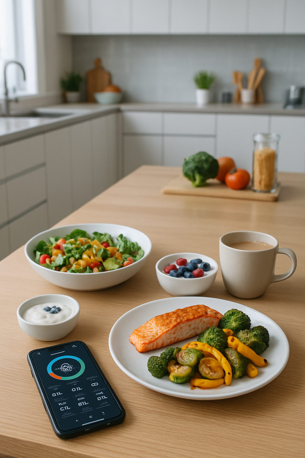 A person using the SnapEat AI food tracker app on their phone to analyze a plate of healthy food, illustrating how to master health plot twists.