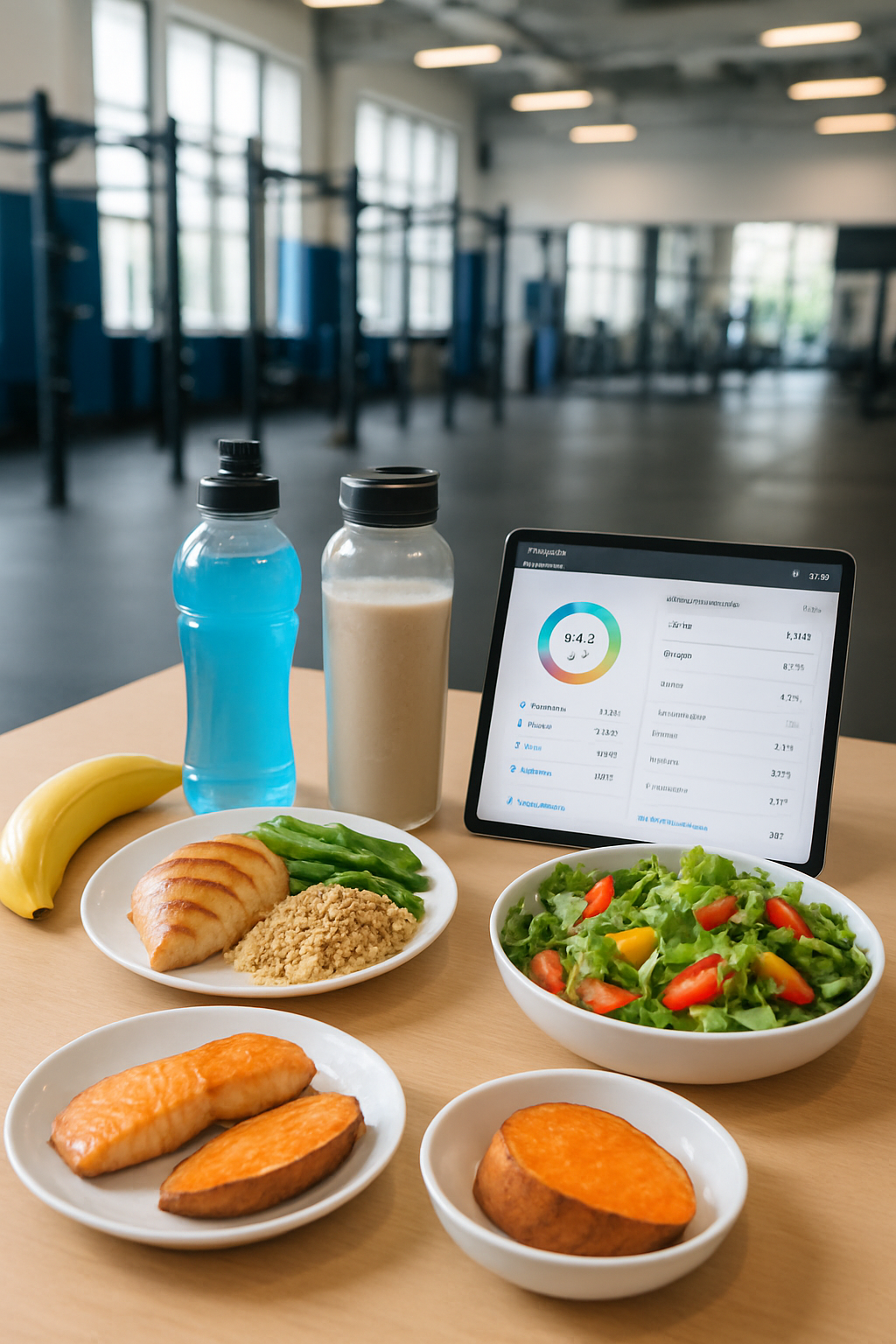 Elite college hockey player using the SnapEat AI app on a smartphone to track their pre-game meal for the Frozen Four tournament.