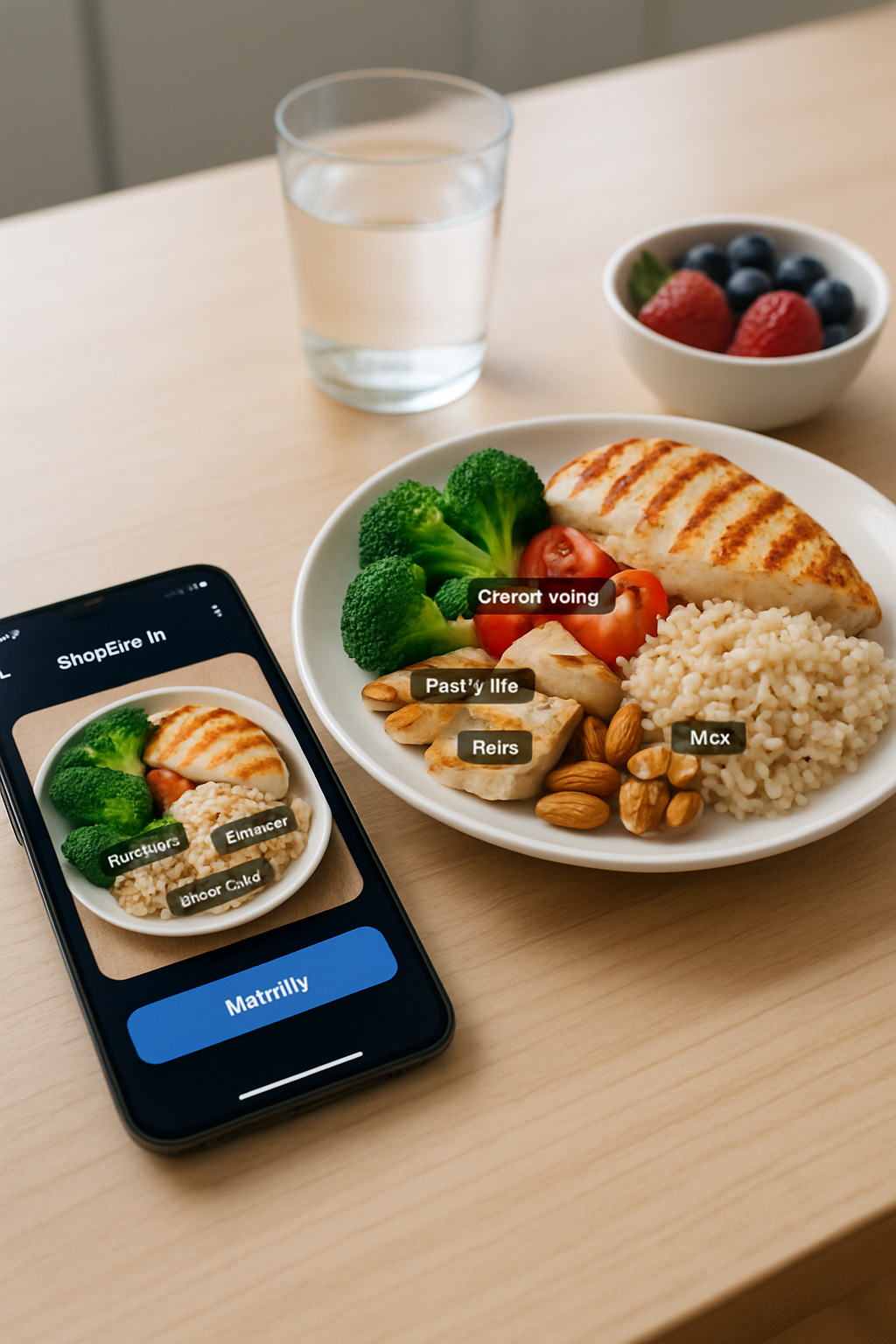 A person taking a photo of their healthy meal with the SnapEat AI food recognition app for the #youngho Challenge.