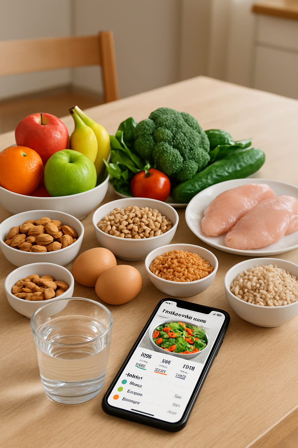 A person using the SnapEat AI meal tracking app on their phone to get Spring Break ready.