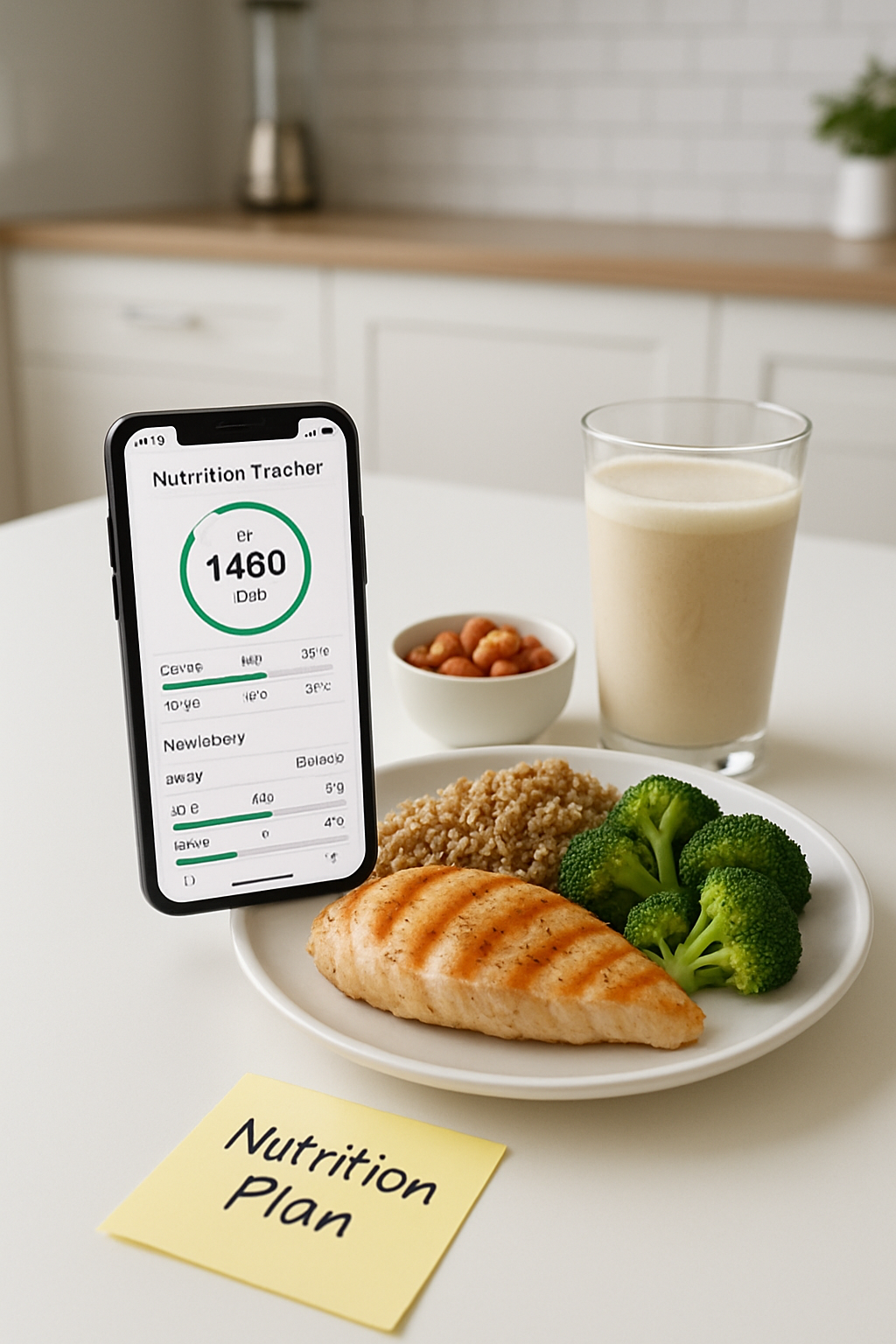 A basketball player looking at the SnapEat AI nutrition coach app on a phone to track their NBA playoffs nutrition.