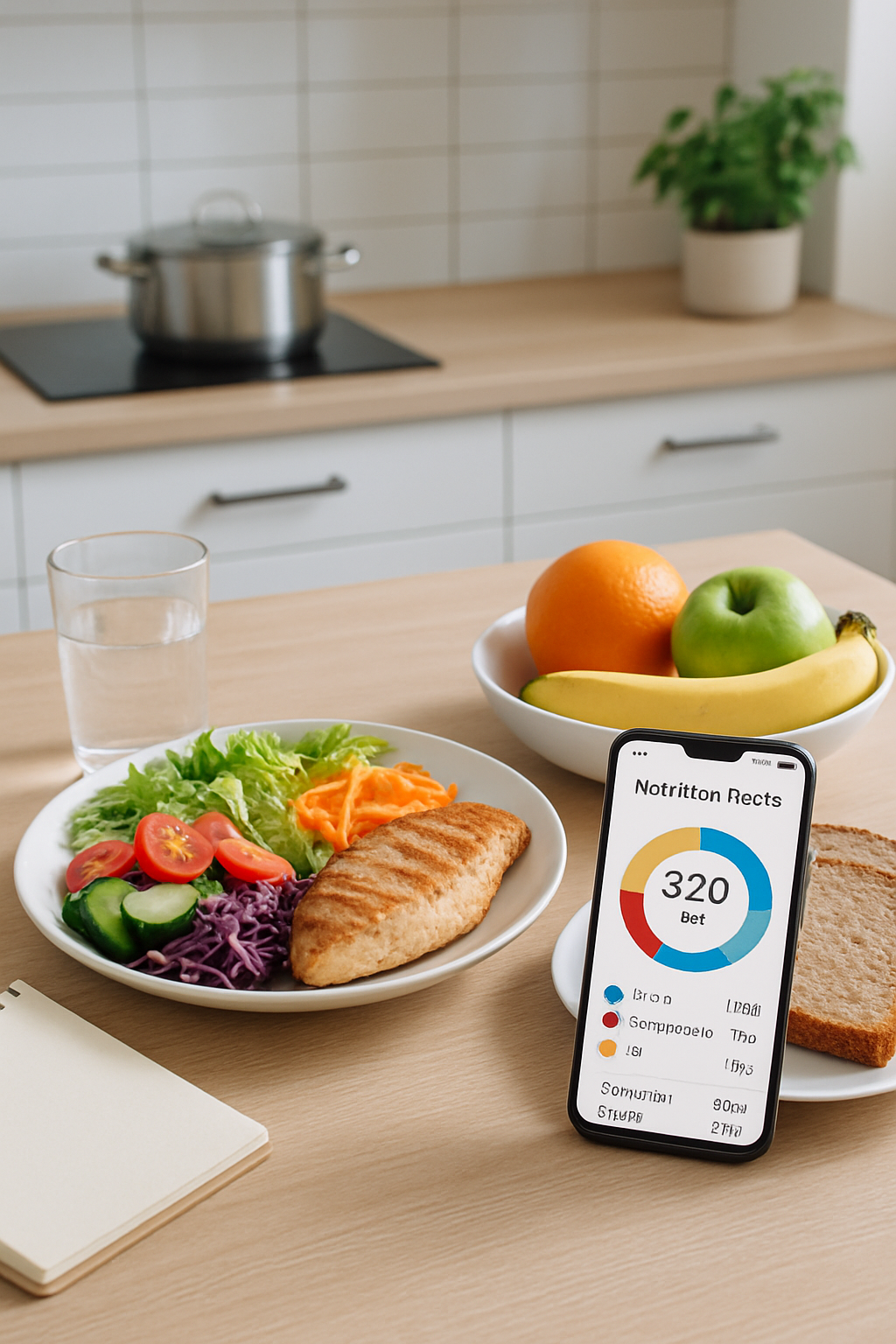 A smartphone displaying the SnapEat AI nutrition coach interface, with the AI persona Claudio Neves Valente giving feedback on a meal.